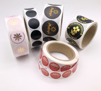 Etiquetas de logotipo impresas personalizadas para embalaje de vinilo, pegatinas impermeables, rollo de impresión, etiquetas redondas