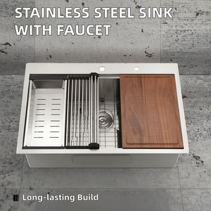 Évier de <span class=keywords><strong>cuisine</strong></span> <span class=keywords><strong>moderne</strong></span> et intelligent à trou unique en acier inoxydable avec robinet pour cuisines modernes - Product Image 4