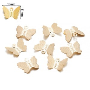 Butterfly Pendant 13x11mm Gold Plated Iron Charm For <b>Necklace</b> Making - Product Image 4