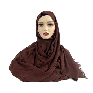 Vente en gros de foulard Hijab musulman couleur unie modal pur viscose châles unis doux bandeau pour femmes 60 Col - Product Image 2