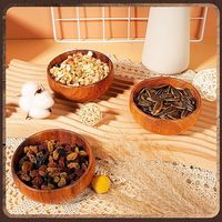 Ensemble de 10 bols à salade en bois, plateaux de service sculptés à la main pour le pop-corn, les pâtes, les bonbons, les céréales
