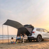 Tente de hayon pour SUV, grande tente arrière de voiture avec fermeture éclair, pare-soleil, abri contre le vent, imperméable, pour le camping