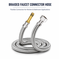 Tuyau de raccordement flexible en acier inoxydable 304 tressé pour robinet, ligne d'alimentation en eau chaude et froide pour évier de cuisine et lavabo de salle de bain