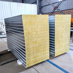 Tablero de lana de roca <span class=keywords><strong>aislante</strong></span> ignífugo, aislamiento compuesto de acero de Color <span class=keywords><strong>para</strong></span> paneles sándwich de techo de pared de partición de fábrica de alimentos - Product Image 1