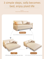 Sofá cama doble multifuncional de madera maciza, nuevo almacenamiento de estilo chino, tela de garra de gato, esquema de Color cremoso para salas de estar pequeñas