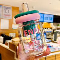 Bouteille en verre borosilicate avec poignée et paille, anti-fuite, anti-explosion, élégante, grande capacité, résistante à la chaleur, pour thé et eau