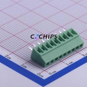 KF128-2.54-9P Screw Terminal Block Through hole Component (THT),P=2.54mm Connector 1x9P 2.54mm Green Through Hole - Product Image 1