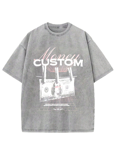 Camisetas LTD-MT1005 Personalizadas con Estampado de Serigrafía, Logotipo con Impresión Puff, Patrón Gráfico, Lavado Ácido, Camisetas Vintage para <span class=keywords><strong>Hombre</strong></span> - Product Image 1