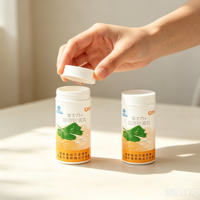 Tube en plastique à bouchon rabattable avec déshydratant, hauteur 60 mm, pour emballage de pilules, flacon de comprimés effervescents, conteneur de produits de santé