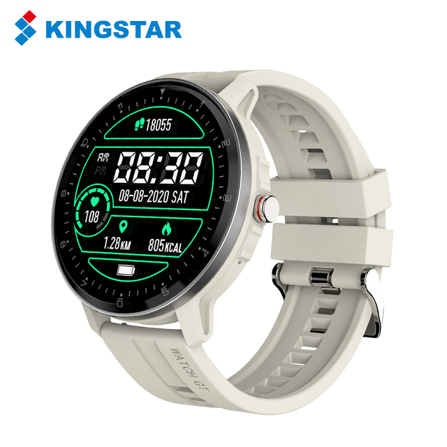 Round Smart Watch with Heart Rate Sleep Blood Oxygen Pressure BT Call Health Wristband Fitness Smartwatch