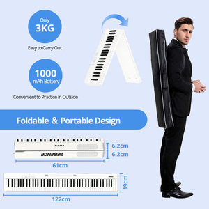 TERENCE V20 Clavier d'orgue électrique pliable, <span class=keywords><strong>piano</strong></span> numérique, 88 touches, contrôleur MIDI pour étudiants et débutants - Product Image 3