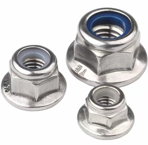 Tuerca de bloqueo de nailon con brida de acero inoxidable de acero al carbono Antideslizante Bloqueo antiliberación Hexágono autoblocante con tuerca de almohadilla - Product Image 1