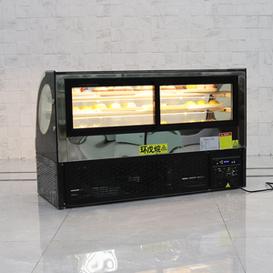 <span class=keywords><strong>Vitrina</strong></span> fría curvada para mesa duradera, vitrinas refrigeradas para pasteles para panadería con diseño de puerta trasera - Product Image 6