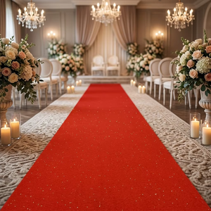 Formato personalizzato <span class=keywords><strong>tappeto</strong></span> <span class=keywords><strong>rosso</strong></span> Runner per festa in feltro tessuto Non tessuto in poliestere - Product Image 2