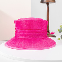 Nueva moda señoras Sinamay Iglesia sombrero Floral té fiesta boda Vestido Cloche Sun Fascinator para negocios Kentucky Derby eventos