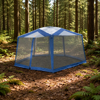 Tente pergola hexagonale anti-moustiques et pare-soleil en tissu 190T avec structure en acier, grande capacité, pour camping extérieur, trois saisons