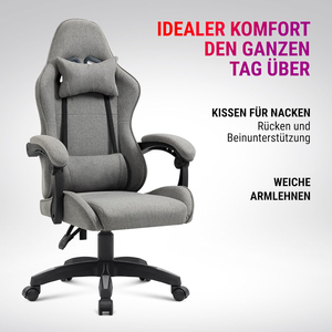 <span class=keywords><strong>Fauteuil</strong></span> de bureau ergonomique et de jeu rembourré avec dossier réglable, housse en tissu respirant et durable pour la maison et le bureau - Product Image 3