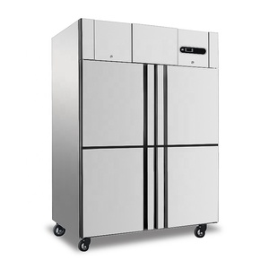 Équipement <span class=keywords><strong>de</strong></span> réfrigération commercial en acier inoxydable <span class=keywords><strong>de</strong></span> 1000 L, 2 portes, 4 portes vitrées, réfrigérateur-congélateur vertical pour cuisine - Product Image 2