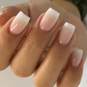 Nuevo Producto: <span class=keywords><strong>Uñas</strong></span> Postizas Minimalistas en Degradado Rosa <span class=keywords><strong>y</strong></span> Blanco, Forma Cuadrada Corta, Adhesivas, Simples <span class=keywords><strong>y</strong></span> <span class=keywords><strong>Elegantes</strong></span> - Product Image 2