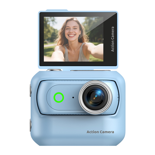Mini HD Action Camera With Flip Screen Recording VLOG-Ready Image Stabilization Wide-Angle Lens Cycling Camera for Travel