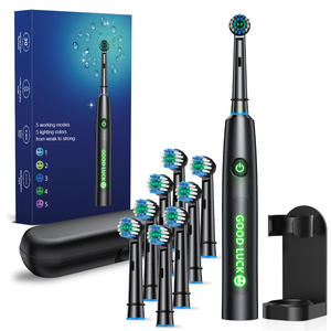 Cepillo de Dientes Eléctrico Inteligente con Cabezal Giratorio Redondo IPX7, 5 Modos, 8 Cabezales de Cepillo de Cerdas Suaves, Soporte, Estuche de Viaje, ABS - Product Image 4