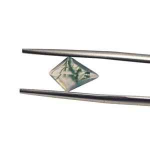 ZDD Rhombus Natural Agate With Waterweed Green Square Jewelry Finding For DIY Rings Earrings Pendants - Product Image 5