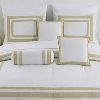 Parure de lit de luxe pour hôtel, drap blanc en satin 300 fils, 100 % coton, écologique, anti-boulochage