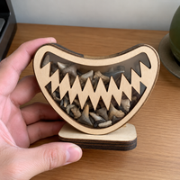 Boîte de rangement en bois pour dents de requin, présentoir de collection de spécimens fossiles, décoration de bureau souvenir marin.