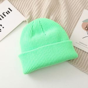 Bonnet en tricot unisexe personnalisé avec logo, en acrylique, à revers, vierge, pour hommes et femmes, vente en gros - Product Image 1