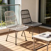 Chaise de loisirs d'extérieur en rotin, chaise de salle à manger pour balcon, chaise de restaurant personnalisée, ensemble table et chaises moderne empilable et imperméable