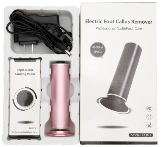 Electric Foot File Grinder Grater Aluminum Alloy Two Speeds USB Rechargeable Includes Sandpaper Pedicure Callus & Corns Removal