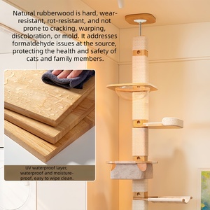 CZFIT Poste de Descanso para Gatos de Madera Maciza de Alta Calidad, Diseño Compacto, Multifuncional, Ajustable, Duradero e Impermeable - Product Image 6