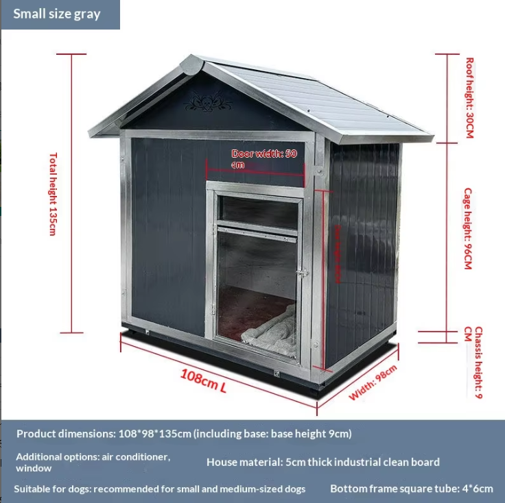 10898 altura total 135cm gris para perros pequeños y medianos