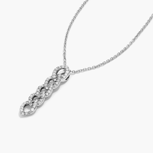 Timeless Women's Link Chain <b>Necklace</b> with Moissanite Brilliant Sparkle in <b>Solid</b> 925 <b>Silver</b> for Party Occasions - Product Image 3