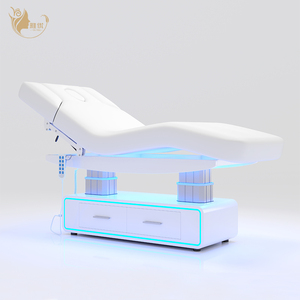 Tempat Tidur Pijat Elektrik 4 <span class=keywords><strong>Motor</strong></span> dengan Laci Dasar LED dan Fungsi Miring Perabot Salon - Product Image 1