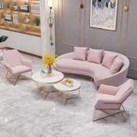 Sofá moderno de terciopelo de 3 plazas, conjunto de muebles de lujo con forma de l