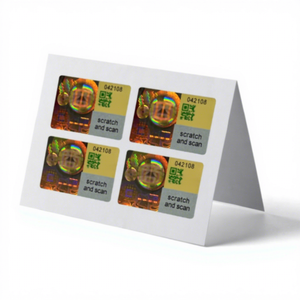 Autocollants holographiques adhésifs personnalisés CCN avec code QR, matériau PET - Product Image 1