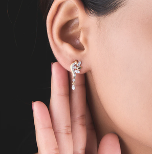 Elegantes pendientes de piedra de lujo hechos a mano para mujer con diseño colorido único para elegantes trajes de fiesta de la India - Product Image 2