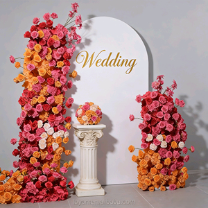 Vente en gros : Arche de gâteau de mariage, roses en soie roses, guirlande d'hortensias, fleurs artificielles pour Noël, décoration de Noël - Product Image 2