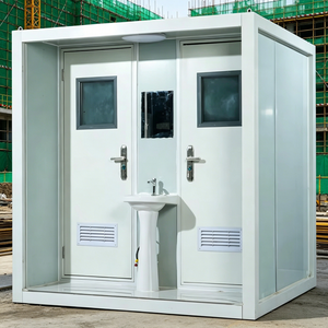 Cabina de Baño Portátil Desmontable de Doble Puerta, Panel Sándwich, Remolque Móvil para Baños, Ideal para Campamentos, Conciertos y Eventos - Product Image 1