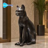 Sculpture vintage en laiton de la déesse égyptienne Bastet, statue de chat en bronze, décoration de table intérieure