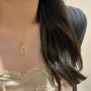 Collier romantique pour fille en argent sterling 925 plaqué or 18 carats avec pendentif saphir diamant rose étincelant, pendentifs de mode, breloques - Product Image 2