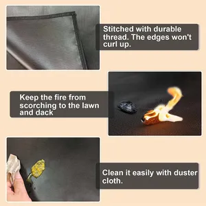 Estera de <span class=keywords><strong>chimenea</strong></span> debajo de la parrilla, cubierta y parrilla de Patio, parrilla de barbacoa, cubierta protectora de madera para césped - Product Image 3