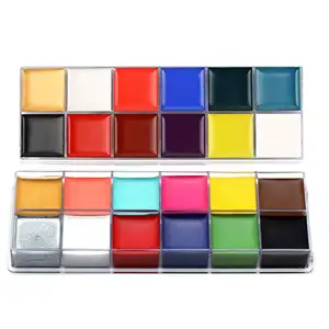 Professionele Uv Camouflage Lichaam & Gezicht Schilderij Palet Set Voor Kids Krijt Neon Rainbow Make-Up Kit Verf Multi-color crème 25G