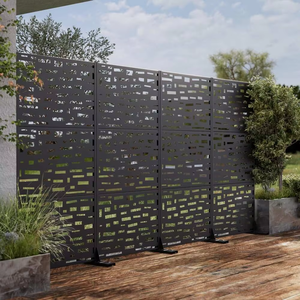Panneau de clôture en acier Corten découpé au laser, écran d'intimité de jardin en aluminium et acier Corten, panneaux d'intimité en acier Corten et aluminium - Product Image 3