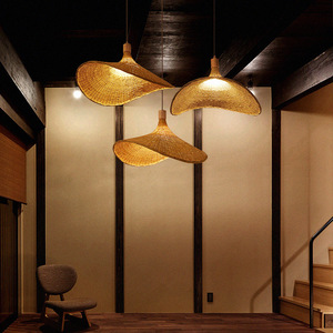 Bamboo Woven Pendant <b>Light</b> 30-100cm <b>LED</b> Round Single Head Chandelier For <b>Tea</b> Room Zen Japanese Style - Product Image 4