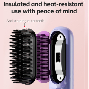 Negative Ionen Haar glättung skamm Aufladen Wärme Schnur lose Reise Hot Comb Tragbare <span class=keywords><strong>Mini</strong></span> Haar Locken wickler Glätte isen Bürste
