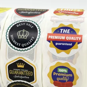 Wholesale Custom Printed Logo Labels For Packaging Waterproof Sticker Printing Roll Label Round Stickers
