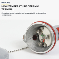 Sensor Suhu Termokopel Tipe K WEDONE dengan Sambungan Berulir dan Tabung Pelindung Logam untuk Peralatan Industri