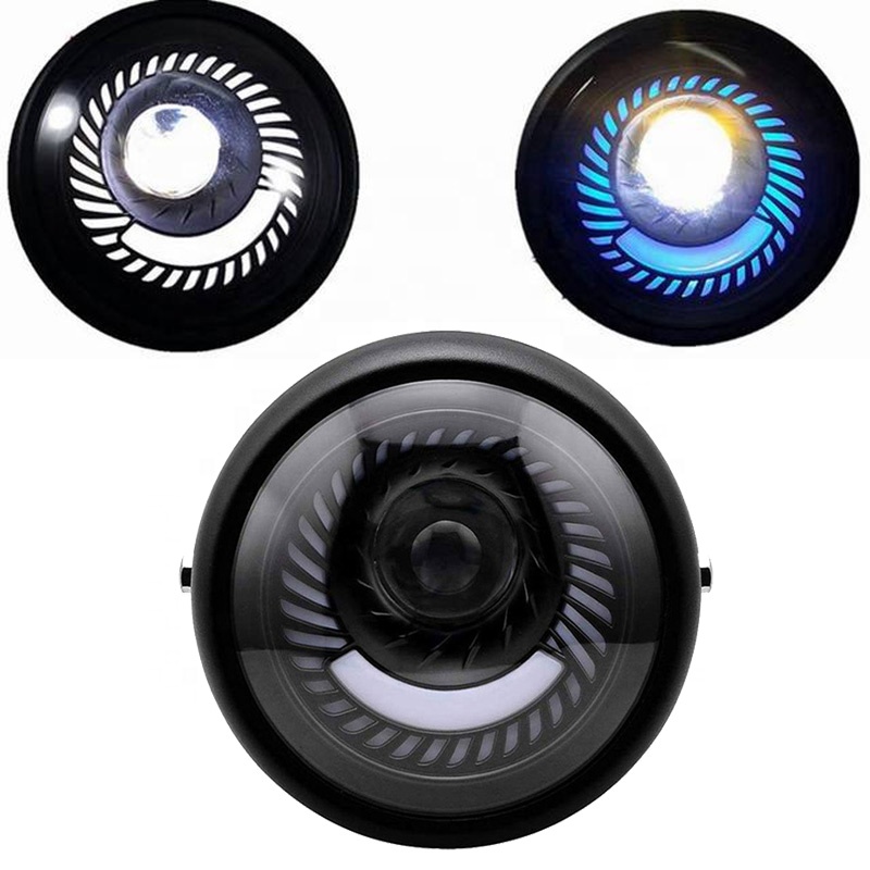 Круглая светодиодная фара высокой яркости 12 В 6,5 дюйма, мотоциклетная фара для Кафе Racer Bobber с высоким и низким лучом DRL Led